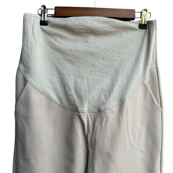 Moyabo Tan Stretch Maternity Pants – Over-Belly Pull-On Elastic Waist Size S NST - Picture 2 of 6